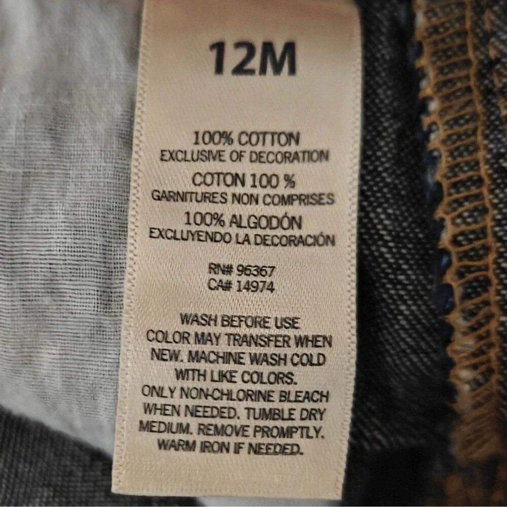 Oshkosh Denim Jean Bib Overalls Baby Boys 9 - 12 M Months Infant Blue Vestbak